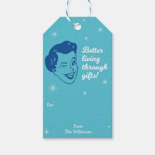 Retro Better Living   Gift Tags   Blue