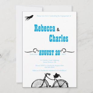 Retro Bicycle Engagement Party Invitation
