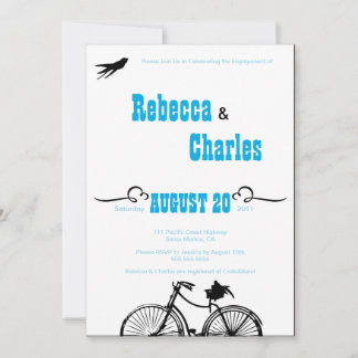 Retro Bicycle Engagement Party Invitation