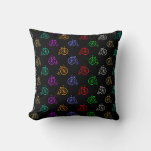 Retro Bicycle Pattern Throw Pillow