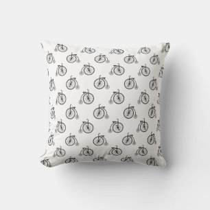 Retro Bicycle - Pattern Throw Pillow