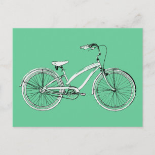 retro bicycle postcard