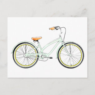 retro bicycle postcard