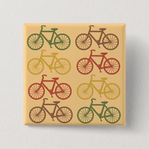Retro Bicycles 2 Inch Square Button