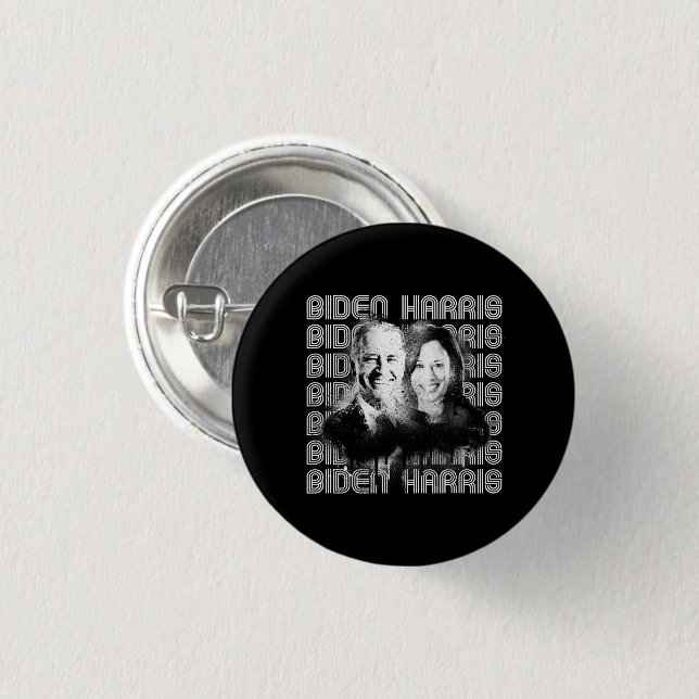 Retro Biden Harris Pride 1 Inch Round Button (Front & Back)