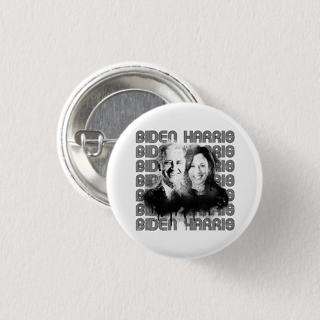 Retro Biden Harris Pride 1 Inch Round Button (Front & Back)