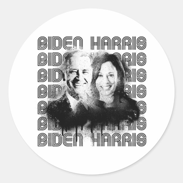 Retro Biden Harris Pride Classic Round Sticker (Front)