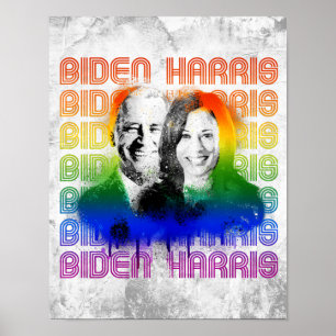 Retro Biden Harris Pride Poster