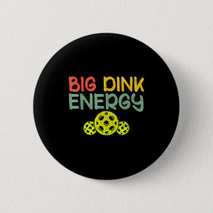 Retro big dink energy pickleball funny pickle ball 2 inch round button