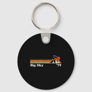 Retro Big Sky Ski Resort Colorado Snowboard Skiing Keychain