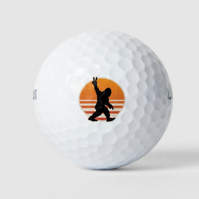 Retro Bigfoot Peace Sign Golf Balls (Front)