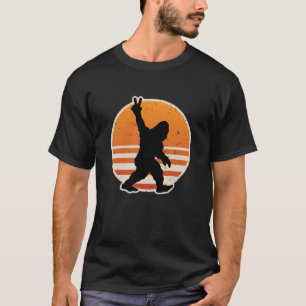Retro Bigfoot Peace Sign T-Shirt
