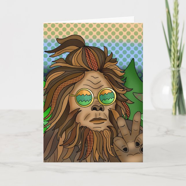 Retro Bigfoot | Pop Art Sasquatch Birthday Card (Front)