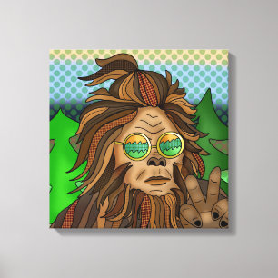 Retro Bigfoot Pop Art Sasquatch Canvas Print