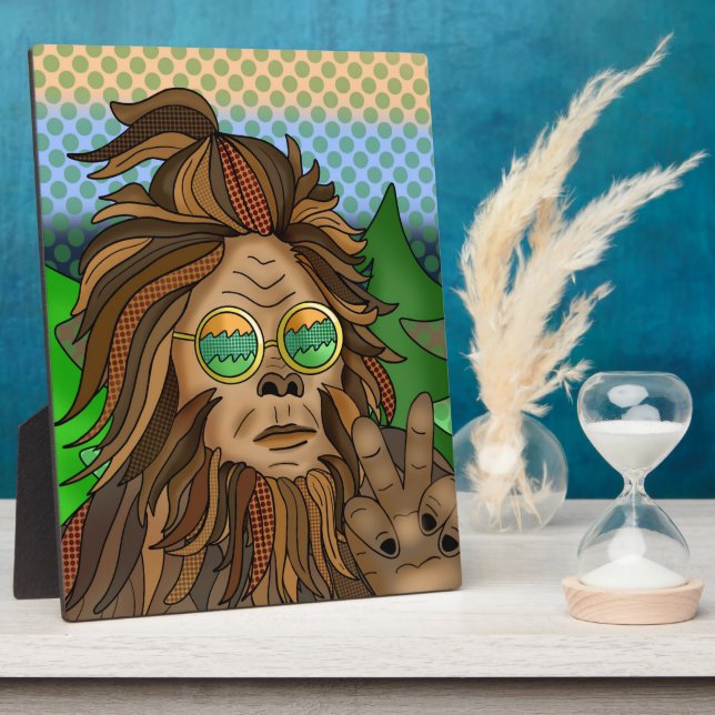 Retro Bigfoot | Pop Art Sasquatch  Plaque (Side)