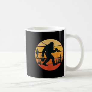 Retro Bigfoot Sasquatch Fishing Funny Gifts Dad Me Coffee Mug