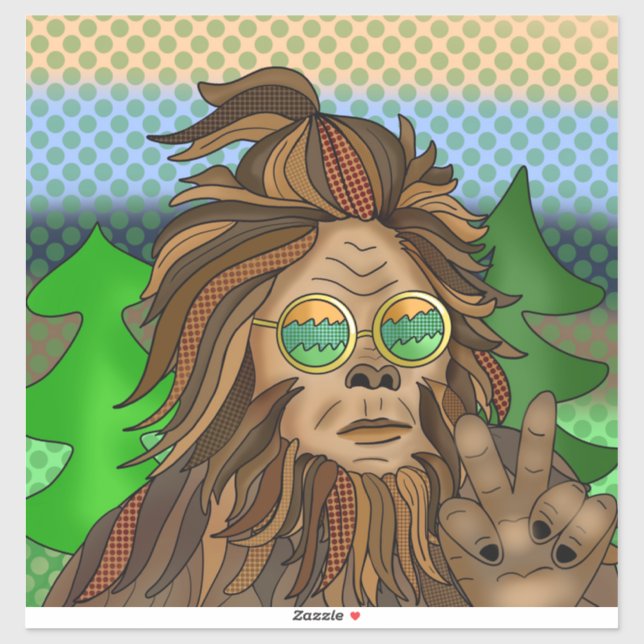Retro Bigfoot | Vintage Colours Sasquatch Pop Art  (Sheet)