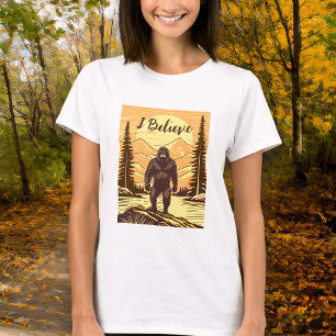 Retro Bigfoot Vintage Sasquatch Mountains   T-Shirt