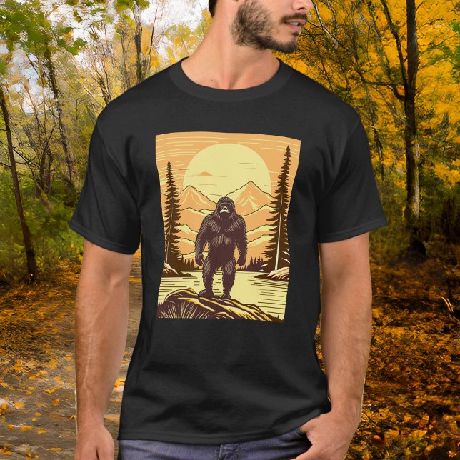 Retro Bigfoot Vintage Sasquatch Mountains   T-Shirt (Creator Uploaded)