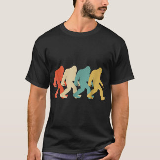 Retro Bigfoot Walking Silhouette Design T-Shirt