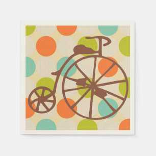 Retro Bike Cocktail Napkin