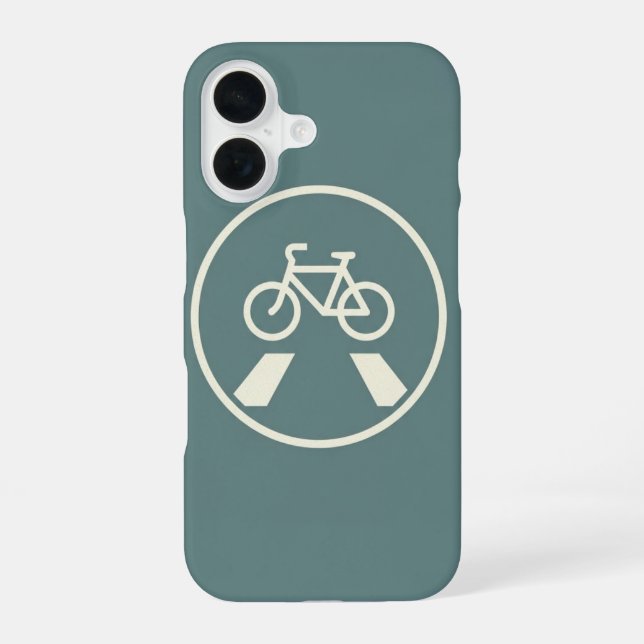 Retro Bike Lane Symbol iPhone 16 Case (Back)