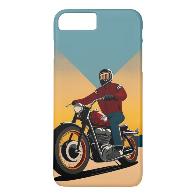 🌇 Retro Biker Riding Into Dramatic Sunset Sky Case-Mate iPhone Case (Back)