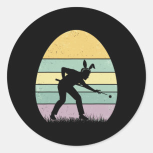Retro Billard Easter Egg Easter Day Billiard Women Classic Round Sticker