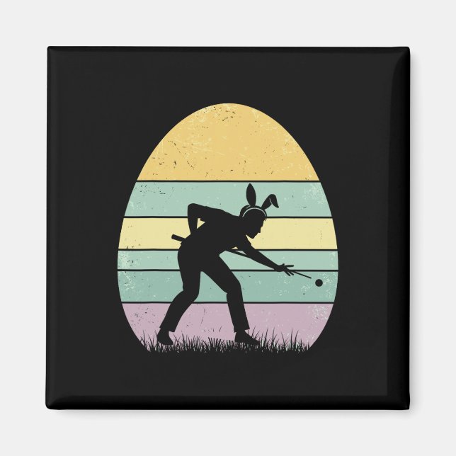 Retro Billard Easter Egg Easter Day Billiard Women Magnet (Front)
