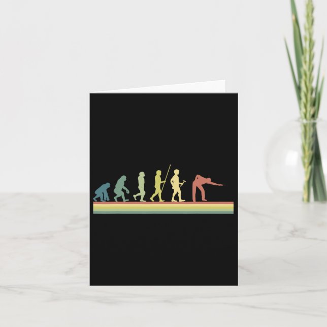Retro Billiards Human Evolution Lover Gift Pool Sn Card (Front)