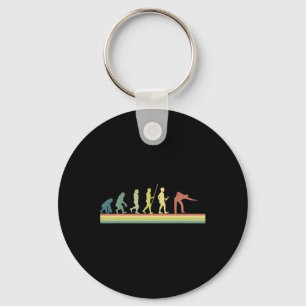 Retro Billiards Human Evolution Lover Gift Pool Sn Keychain
