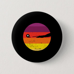 Retro Billiards Silhouette Pool Table Snooker Pyra 2 Inch Round Button