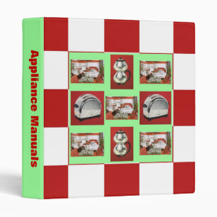 RETRO Binder Appliance Manual Organize Red Seafoam