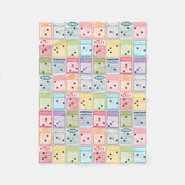 Retro Bingo Fleece Blanket (Front)