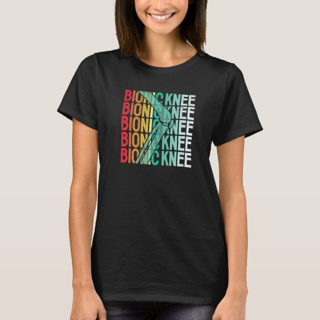 Retro Bionic Knee Surgery Replacement Survivors T-Shirt (Front)