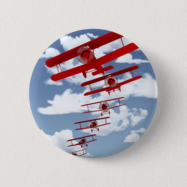 Retro Biplane 2 Inch Round Button (Front)