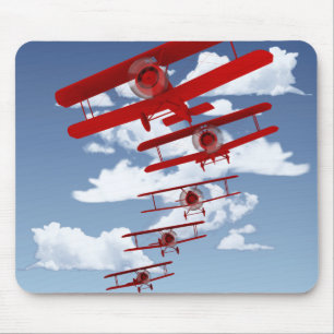 Retro Biplane Mouse Pad