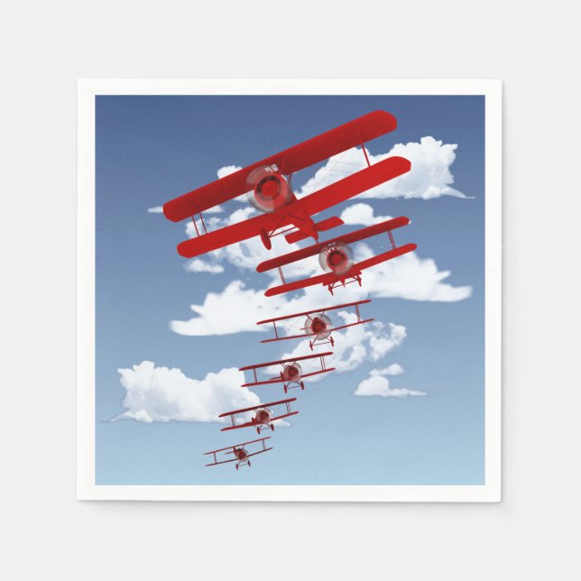 Retro Biplane Napkin (Front)