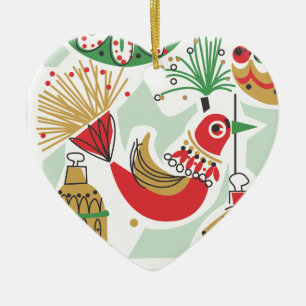 Retro Bird Christmas Ornament