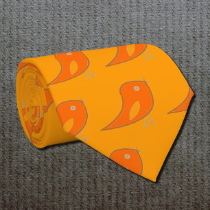 retro bird in orange tie