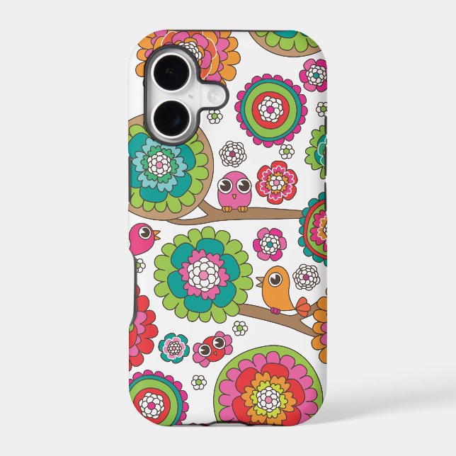 Retro bird pattern illustration (Back)
