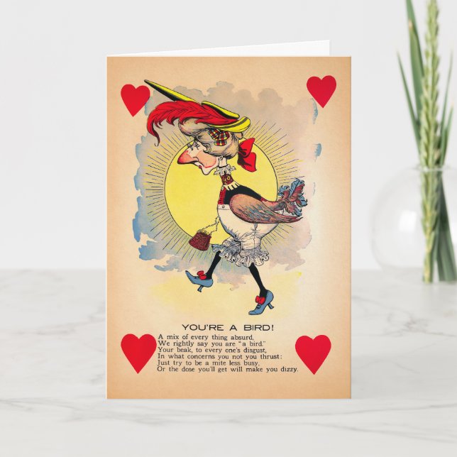 Retro Bird Vinegar Valentine's Day Card (Front)