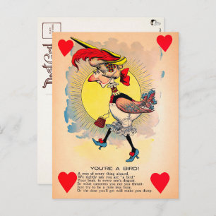 Retro Bird Vinegar Valentine's Day Postcard