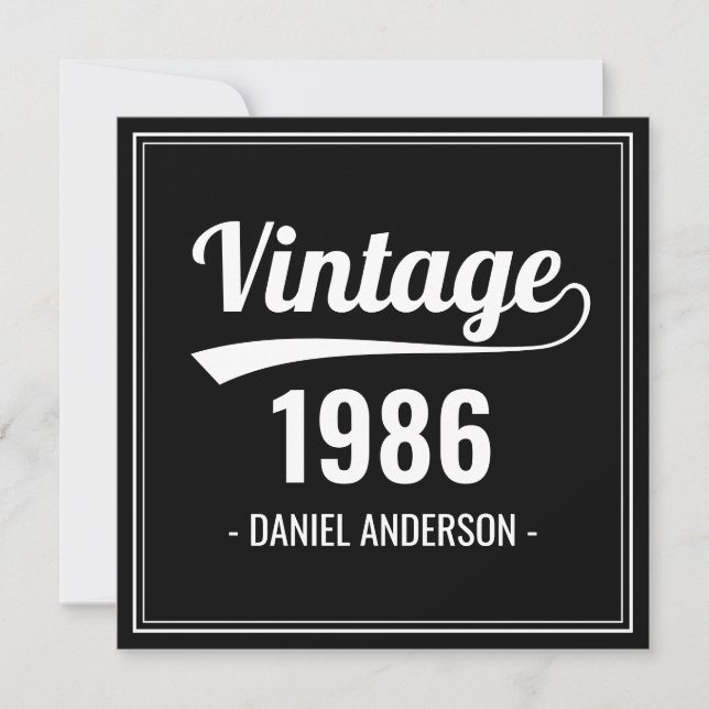 Retro Birthday Bash - Invitation de l'année person (Devant)