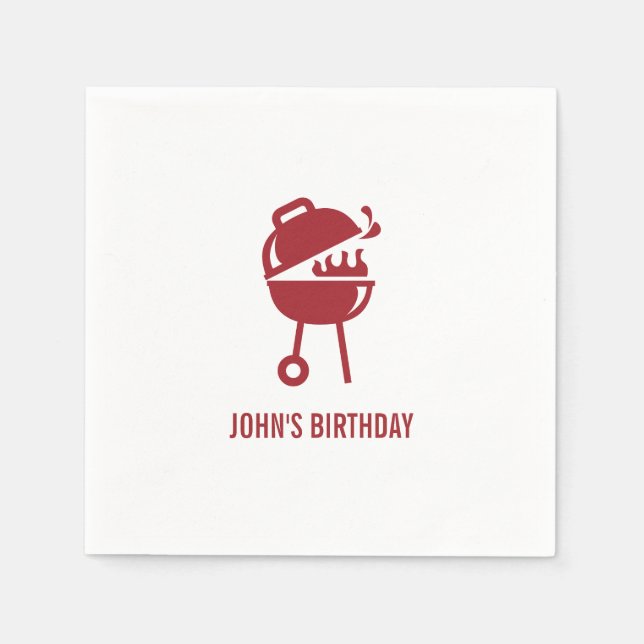 Retro Birthday BBQ Napkin (Front)