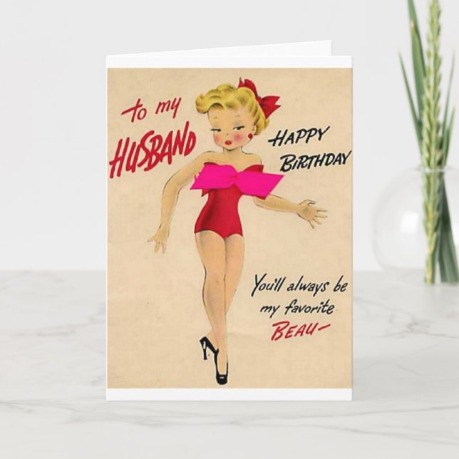 Retro Birthday Card for Husband (Front)
