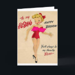 Retro Birthday Card for Husband<br><div class="desc">Retro / Vintage Birthday card for husband. To My Husband: Happy Birthday, You'll always be my favourite Beau!!</div>