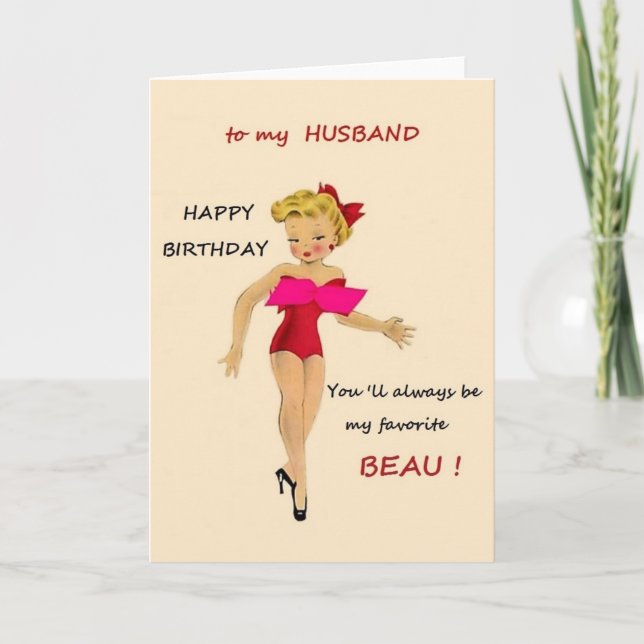 Retro Birthday Card for Husband (Front)