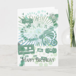 Retro Birthday Card - Modern Retro - Tapes Music