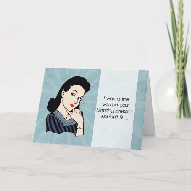 Retro Birthday Card with Funny Message (Front)
